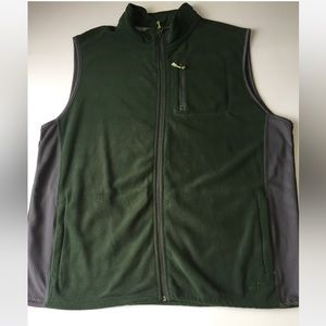 mens nordictrack microfleece vest green/gray polyester